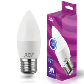 REV Лампа сд C37 Е27 9W, 4000K, дневной свет, свеча