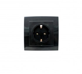 REV Розетка с/п с з/к 1-местная серия Palazzo, черный, düwi
