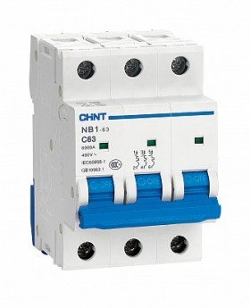 Выключатель автоматический модульный 3п C 6А 6кА NB1-63 (R) CHINT 179709