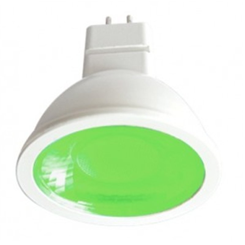Лампа св/д Ecola MR16 GU5.3 220V 4.2W (4W) Зеленый прозр. 47x50 M2CG42ELT