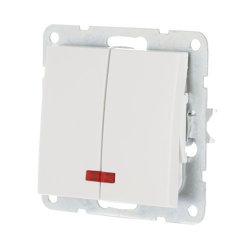 Выключатель 2-кл., с индикатором (сх.5L) 16 A, 250 B (бел.) LK60  (20шт) 1кор.=200шт.