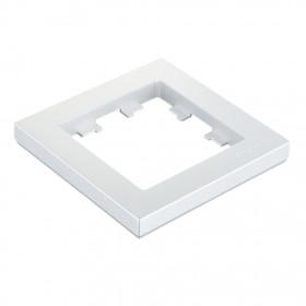 Рамка 1-постовая, натуральное стекло, цвет белый LK80