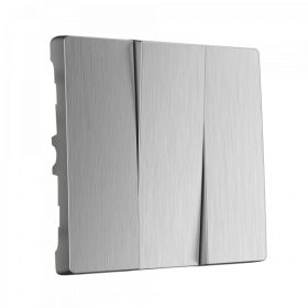 WL серебряный рифленный Накладка на Выкл 3-x WL09-SW-3G-CP