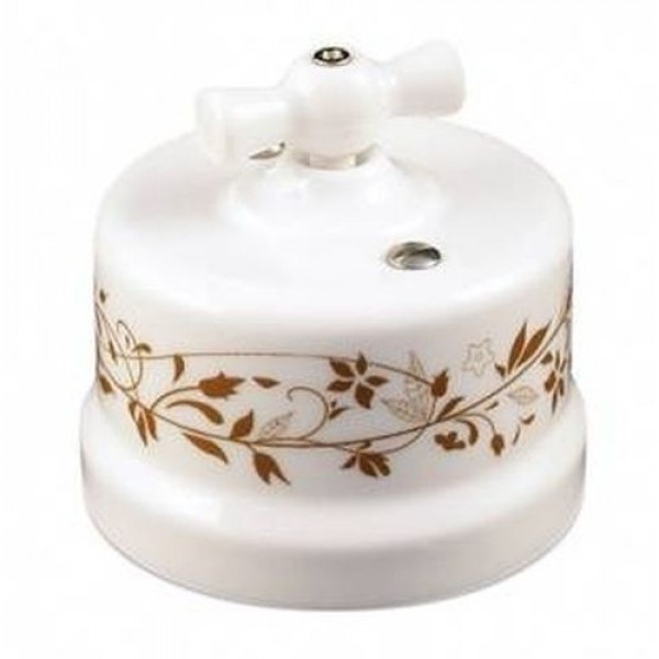 РЕТРО Корпус выключателя слоновая кость с ручкой