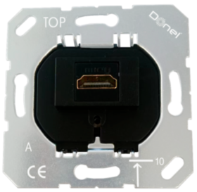 Механизм HDMI 2.0a, черный, разъем Type A 180° 4K Full HD