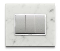 НАКЛАДКА EIKON EVO ДЛЯ 3 МОДУЛЕЙ, БЕЛЫЙ КАРРАРА