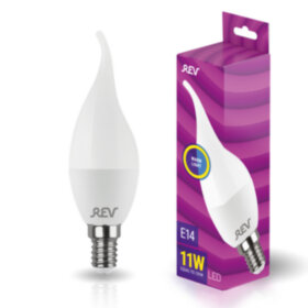 REV Лампа сд FC37 Е14 11W, 2700K, теплый свет, свеча на ветру