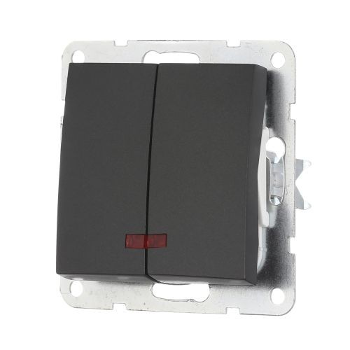 Выключатель 2-кл.  (сх.5) 16 A. 250 B (черн. бархат) LK60  (20шт) 1кор.=200шт.Выключатель 2-кл.  (сх