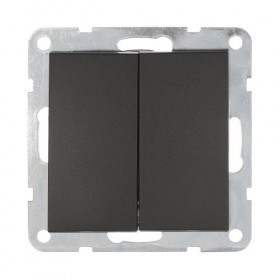 Переключатель 2-кл. с двух мест (черн. бархат) LK60  (20шт) 1кор.=200шт.