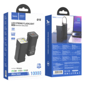 Внешний аккумулятор Hoco Q15, 10000mAh (22.5W, PD, фонарик) черный