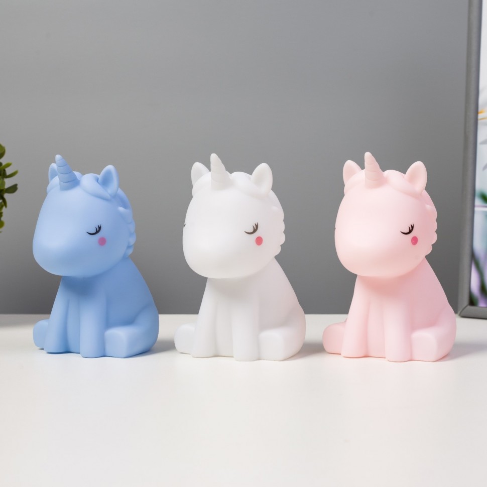 Ночник Единорог LED от батареек МИКС 8,5х9х14 см RISALUX  7823692