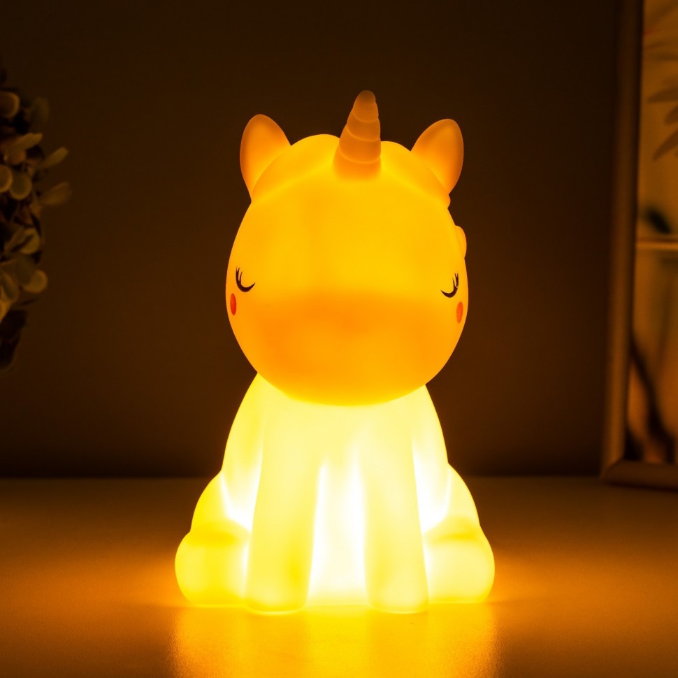 Ночник Единорог LED от батареек МИКС 8,5х9х14 см RISALUX  7823692