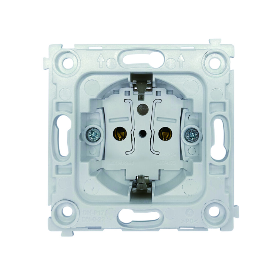 Donel R98 METAL  механизм розетки Schuko с заземлением 16А 250 В~ на клеммах, серия DA