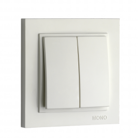 MONO Механизм  Выкл 2-х клавишный Белый
