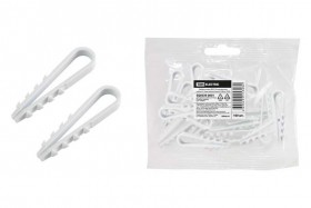 Дюбель хомут под круглый кабель10-5 белый уп=100шт