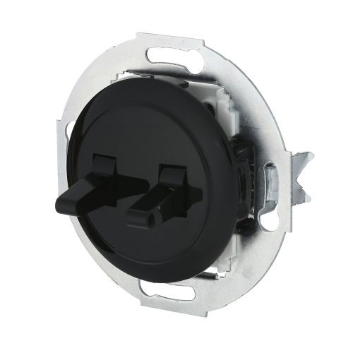 Выключатель 2-рычажковый (сх.5) 10 A. 250 B (черн.) LK Vintage (12шт.) 1кор.=120шт.