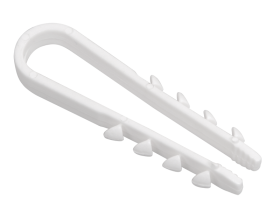 Дюбель хомут под плоский кабель10-5 белый уп=100шт