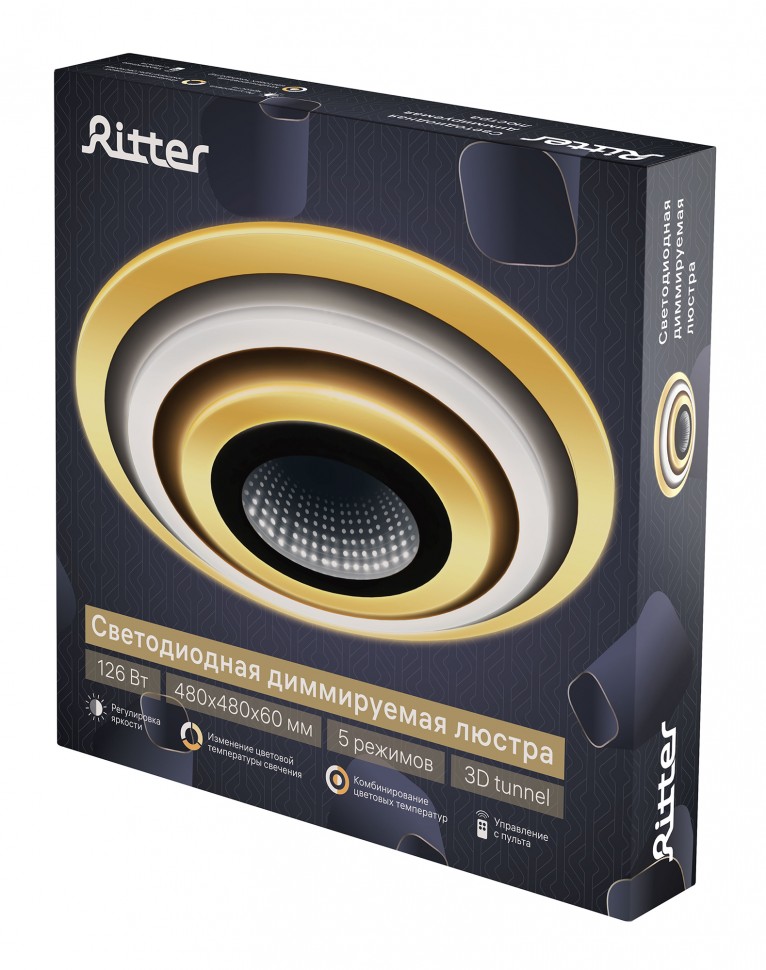 Светильник сд диммируемый с ДУ CLL-52020/126W-Napoli+, Ritter