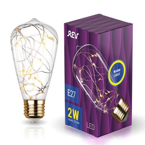 REV Лампа сд VINTAGE Copper Wire ST64 E27, 2700K, DECO Premium, теплый свет