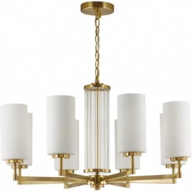 4990/8 HALL ODL23 403 матов. золотой/белый/стекло Люстра E27 8*40W KASALI