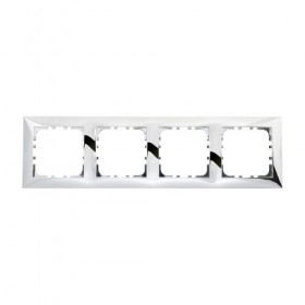 Рамка 4-постовая (блестящее серебро) LK60  (12шт) 1кор.=120шт