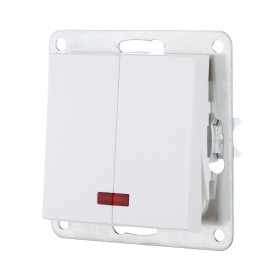 Механизм выключателя 2-кл с подсветкой (белый) LK80