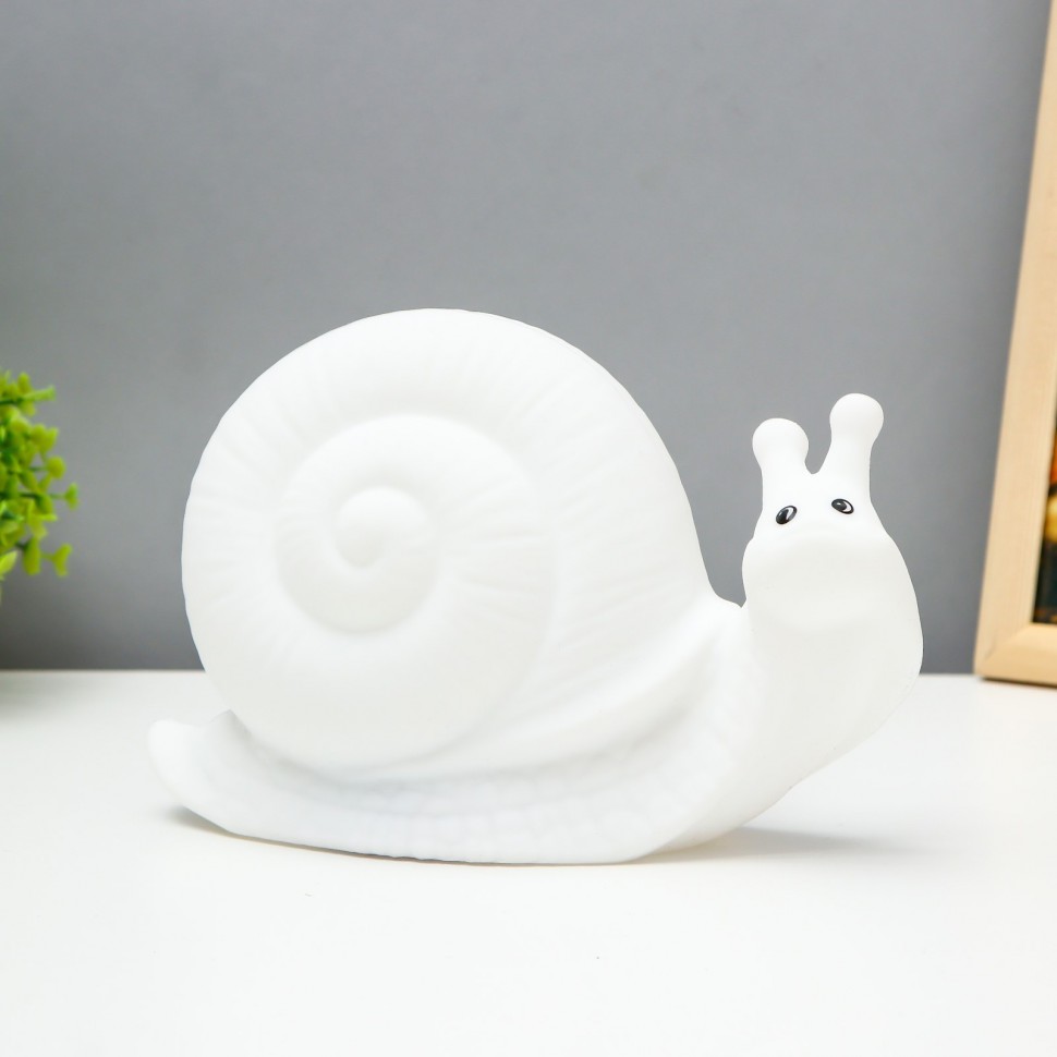 Ночник-мякиш "Улитка" LED RGB USB АКБ белый  9х22х16см RISALUX   9430798