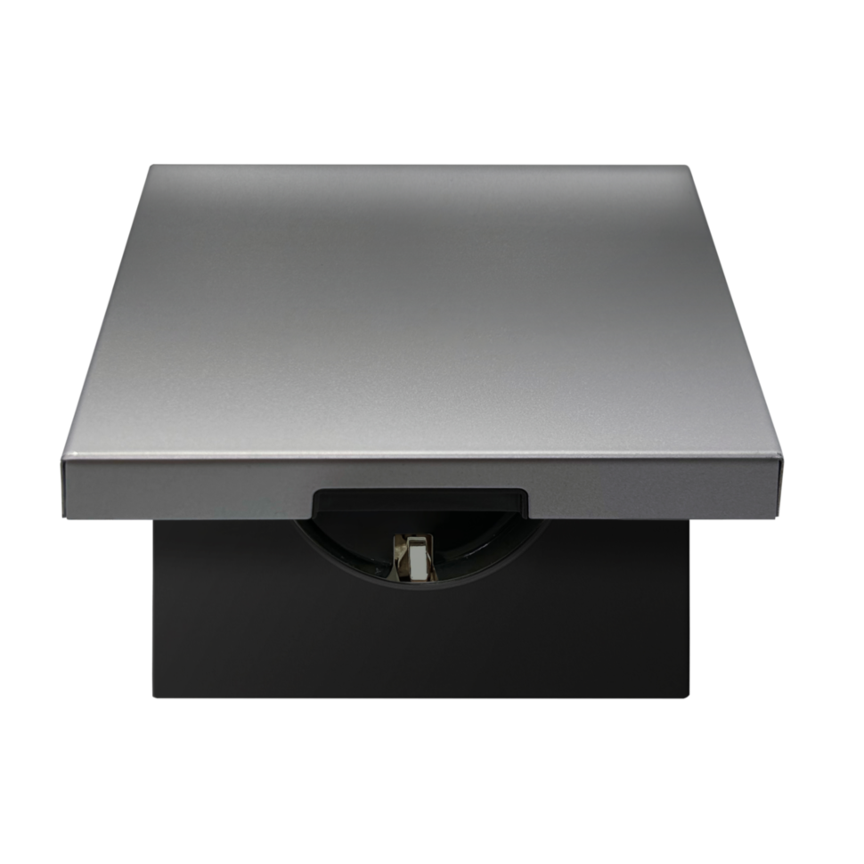 Donel R98 METAL благородная сталь накладка для розетки Schuko с  с крышкой, 16A 250 В~, серия DA