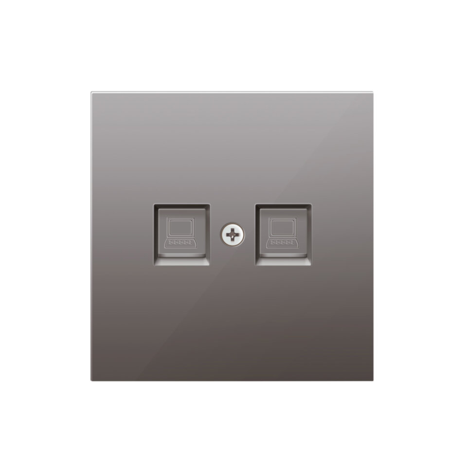 Накладка для розетки RJ45, 2-я, сталь ,серия