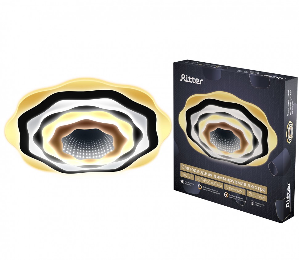 Светильник сд диммируемый с ДУ CLL-52022/142W-Atella+, Ritter