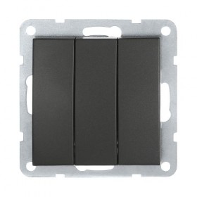 Выключатель 3-кл. (черн. бархат) LK60  (20шт) 1кор.=200шт.