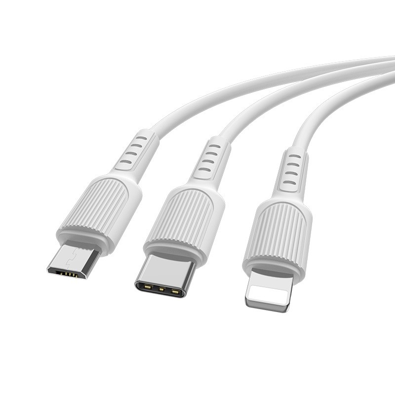 BX16 Кабель 3 в 1 Lightning/Micro-USB/USB-C BX16