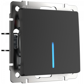 WL Выключатель 1кл с подсветкой (черный матовый)
