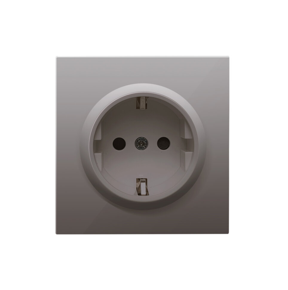 Накладка для розетки с/з Schuko 16А Сталь