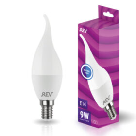 REV Лампа сд FC37 Е14 9W, 4000K, нейтральный свет, свеча на ветру