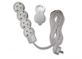 REV Удлинитель 4 гнезда, без выключателя, с землей, 5 м