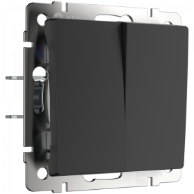 WL Выключатель 2кл (черный матовый)