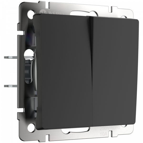 WL Выключатель 2кл (черный матовый)