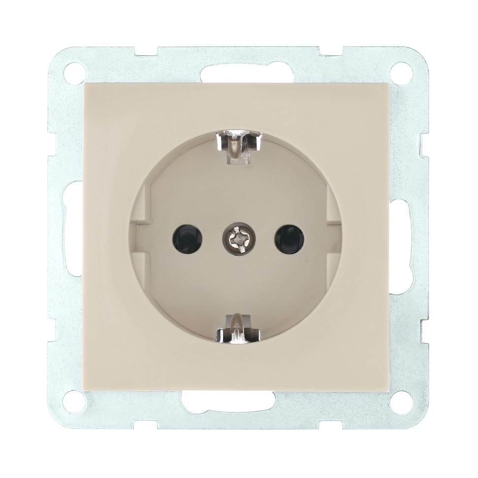 Розетка с/з  (матовый бежевый) LK80