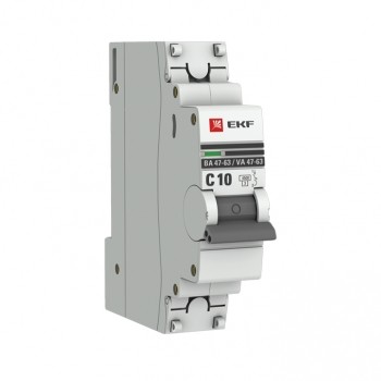 EKF Автоматический выключатель 1Р 10А (С) 4,5кА ВА 47-63 EKF PROxima