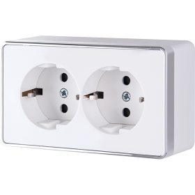 WL белая  Розетка 2-ая с/з WL15-02-03