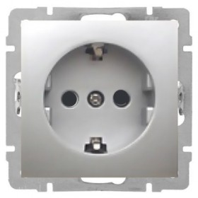 Механизм розетки с/з (серебристый металлик) LK80