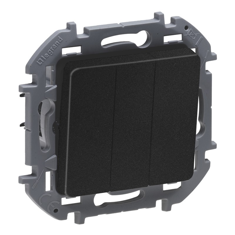 Механизм выключателя 3-кл. Inspiria1445150 20А IP20 250В 10AX антрацит Leg 673643