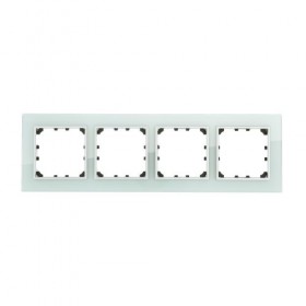 Рамка 4-постовая из натурального светлого стекла LK60 (1/5шт) 1кор.=50шт