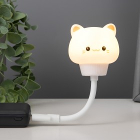 Подсветка для клавиатуры "Котенок" LED ночник USB белый 6,8х6х19 см RISALUX  7855402