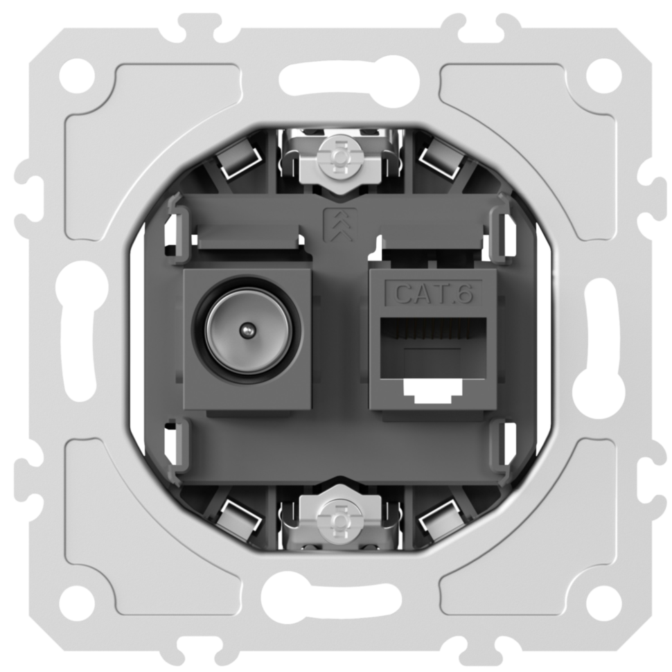 Donel  механизм розетки RJ45/TV cat.6,ClassE-8/0-2400 МГц