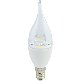 Лампа св/д Ecola свеча прозрачная на ветру E14 7W 4000K 126x37 пласт./алюм. C4UV70ELC