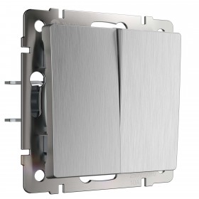 WL Выключатель 2кл проходной (cеребряный рифленый)