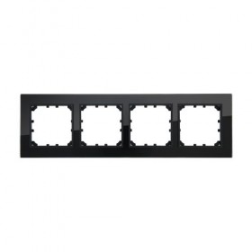 Рамка 4-постовая из натурального темного стекла LK60 (1/5шт) 1кор.=50шт