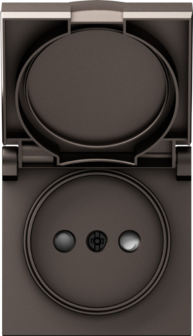 Donel A07 мокко накладка для розетки Schuko с заземлением, с крышкой, 16A 250 В~, серия DB